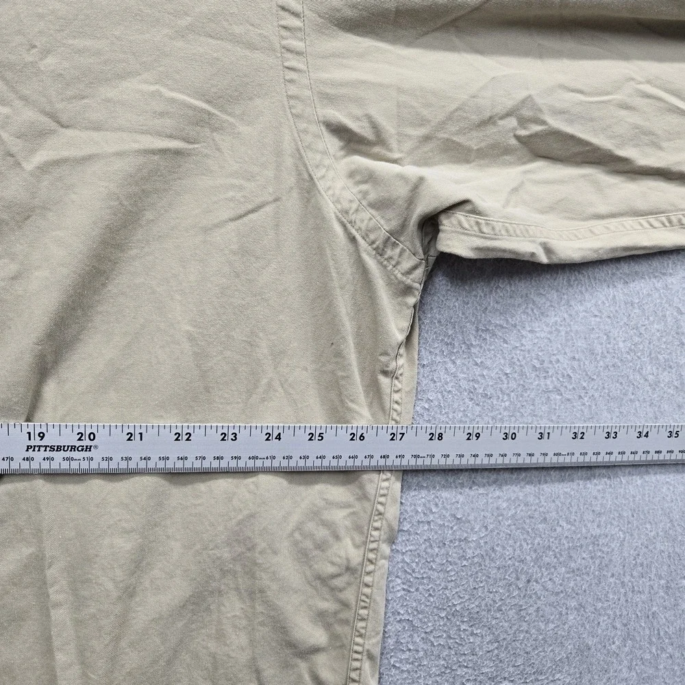 VINTAGE Ralph Lauren Men Button Up Shirt XL Khaki Embroidered Pony READ